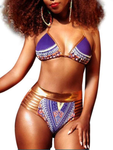African Print Two-Piece Bikini Suits