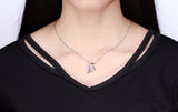 Love Heart Shape Silver Pedant Necklace