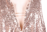 Rose Gold Sequin Ruched Club Dress