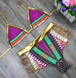 African Print Two-Piece Bikini Suits