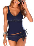 Navy blue tankini swimsuit tops