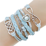 Eiffel Tower leather Charm bracelet