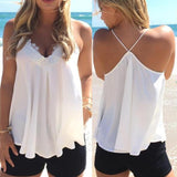 Sleeveless Lace Casual Shirt Blouse