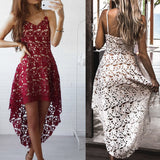 Asymmetrical Backless Lace Dress