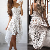 Asymmetrical Backless Lace Dress