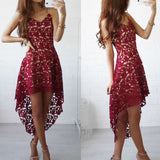 Asymmetrical Backless Lace Dress