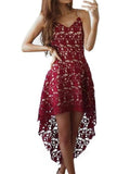 Asymmetrical Backless Lace Dress