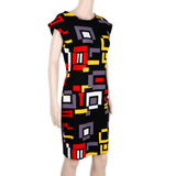 Geometric Printed Short Sleeve Dress