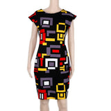 Geometric Printed Short Sleeve Dress