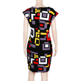 Geometric Printed Short Sleeve Dress