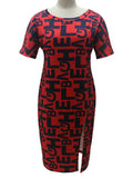 Letter print casual o-neck loose dress