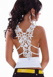 Ruffle Top with Back Embroidery