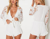 Sexy v neck lace  romper