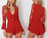 Sexy v neck lace  romper