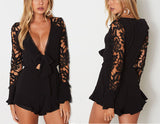 Sexy v neck lace  romper