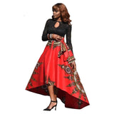 Tribal Print Asymmetrical Maxi Skirt