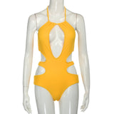 Halter Sexy Cut Out One Piece Swimsuit