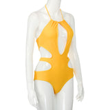 Halter Sexy Cut Out One Piece Swimsuit