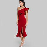 Elegant Empire Slit Fishtail Club Dress