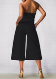 Off the Shoulder Split Front Dressy jumpsuit