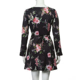 Casual Long Sleeve Floral Party Mini Dress