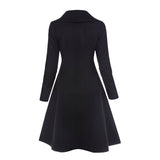 Black vintage gothic a line overcoat