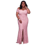 Plus Size Off Shoulder Lace Gown