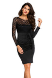 Floral Lace Bodycon Midi Dress