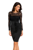 Floral Lace Bodycon Midi Dress