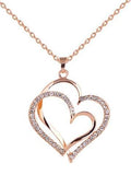 Double Heart Pendant Necklace