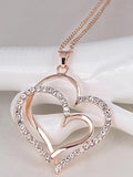 Double Heart Pendant Necklace