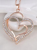 Double Heart Pendant Necklace