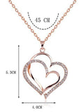 Double Heart Pendant Necklace