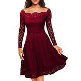 Sexy Vintage Lace Ruffle Dress