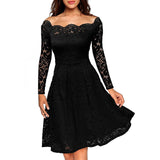 Sexy Vintage Lace Ruffle Dress