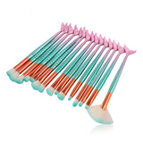 15 Piece Mermaid Makeup Brush Set