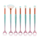 15 Piece Mermaid Makeup Brush Set