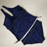 Navy blue tankini swimsuit tops