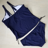 Navy blue tankini swimsuit tops