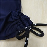 Navy blue tankini swimsuit tops