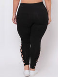 Solid Criss-Cross Hollow Out legging