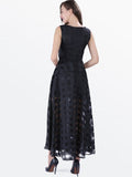 Black Organza Sleeveless Maxi Dress