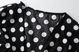 Lantern Sleeve Polka Dots Chiffon Blouses