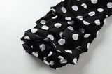 Lantern Sleeve Polka Dots Chiffon Blouses