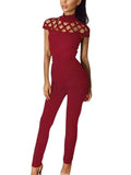 Womens Sexy Hollow Slim Jumpsuit