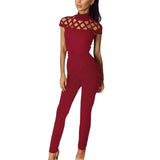 Womens Sexy Hollow Slim Jumpsuit