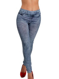 Denim Snowflake Stretch Skinny Soft Leggings