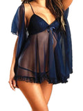 Sexy Sheer Babydoll Lingerie Set with Shawl