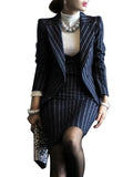 Elegant Office Style Stripe Suit