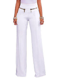 Zipper Detail High Waist Palazzo Pants